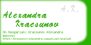 alexandra kracsunov business card